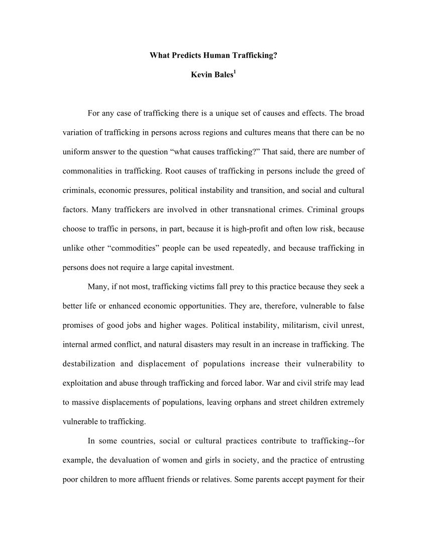 conclusion human trafficking essay