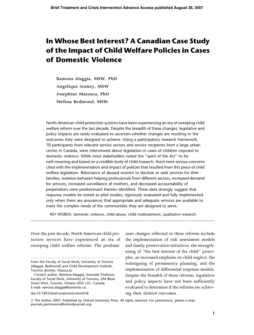 child welfare case study examples
