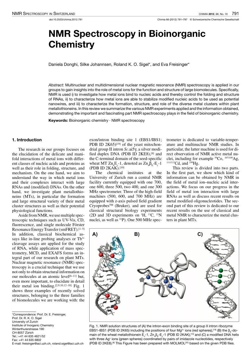 bioinorganic chemistry research paper pdf