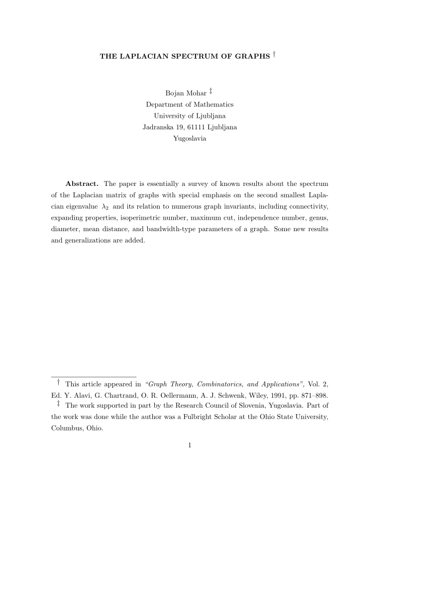 (PDF) The Laplacian spectrum of graphs