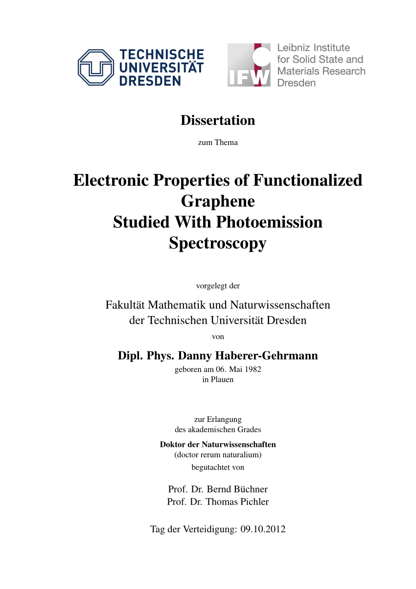 PDF) Electronic Properties of Functionalized Graphene Studied With ...