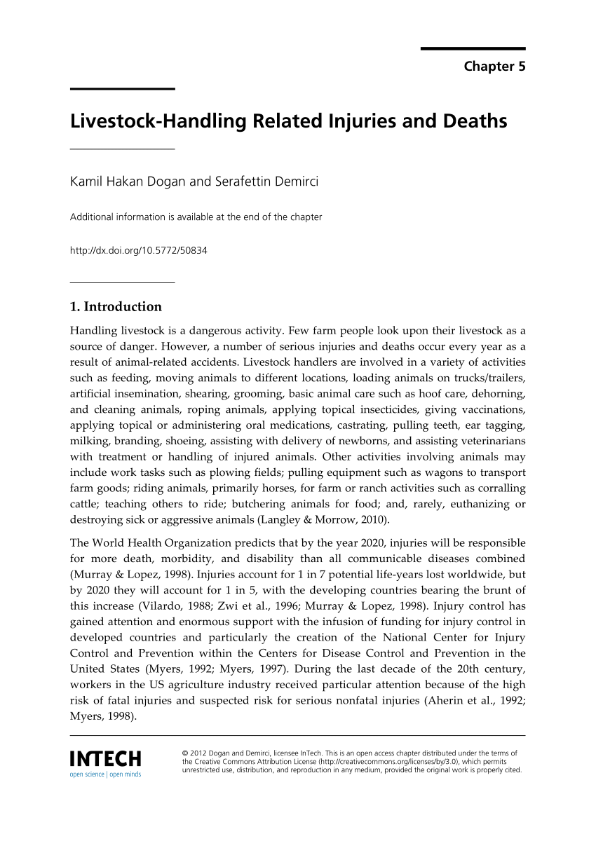 pdf livestock handling related injuries and deaths a p&l