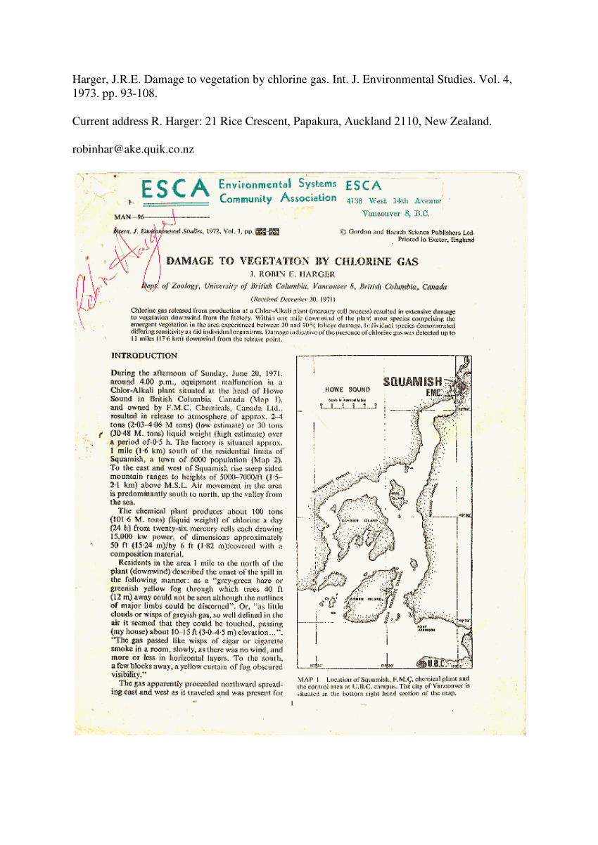 Pdf Damage To Vegetation By Chlorine Gas