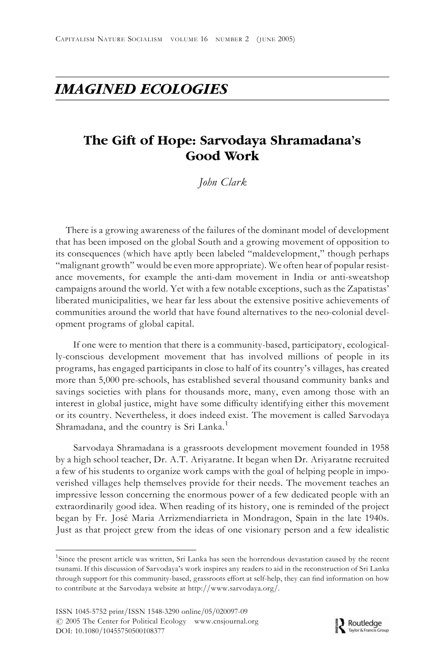 outline of sarvodaya essay written by