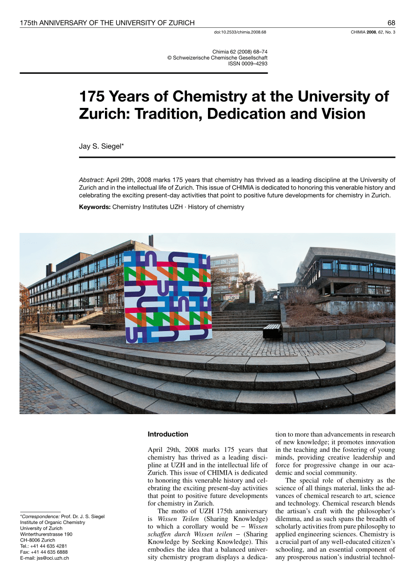 university of zurich phd chemistry