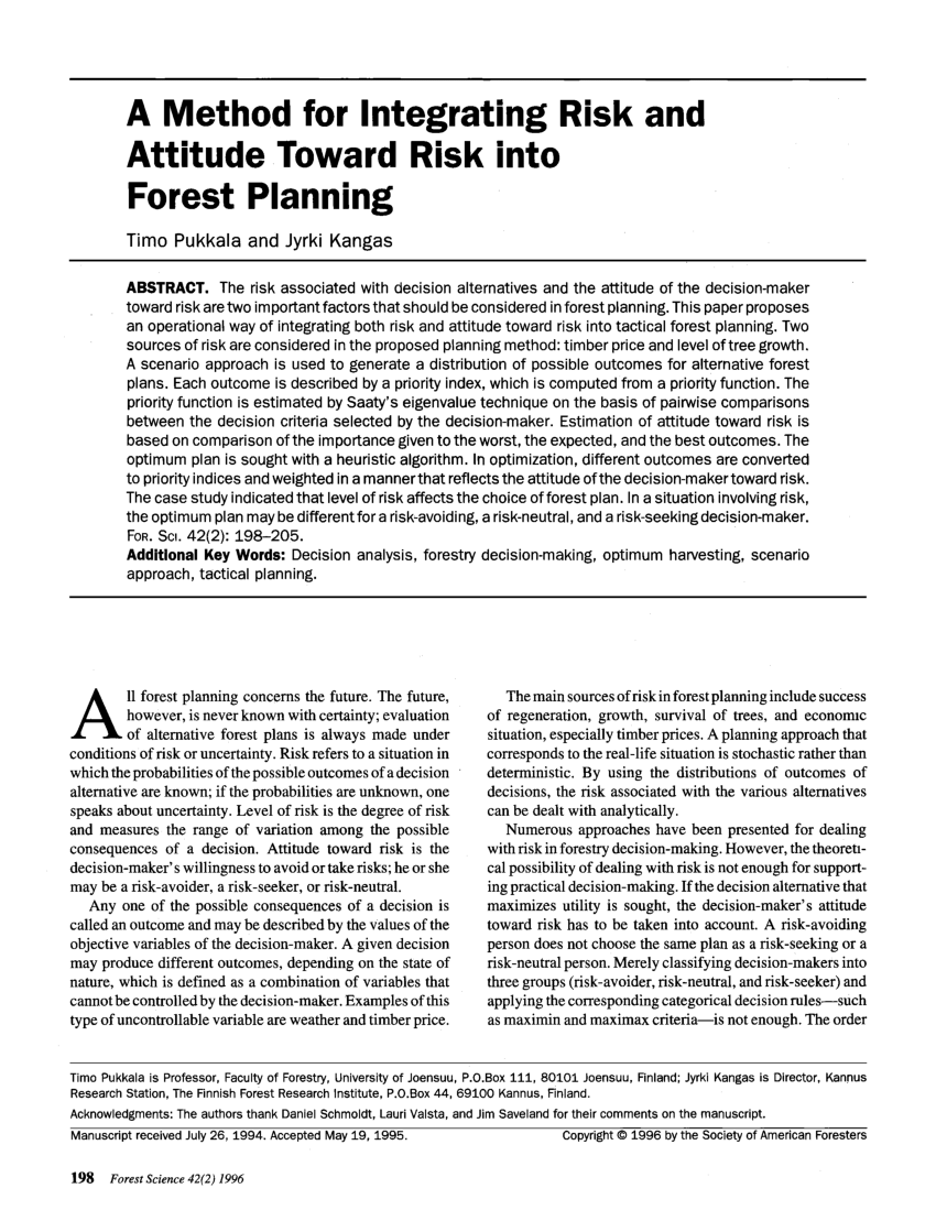 pdf-a-method-for-integrating-risk-and-attitude-toward-risk-into-forest-planning
