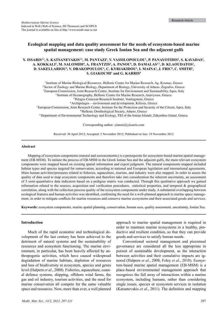 PDF) Ecological mapping and data quality assessment for the needs