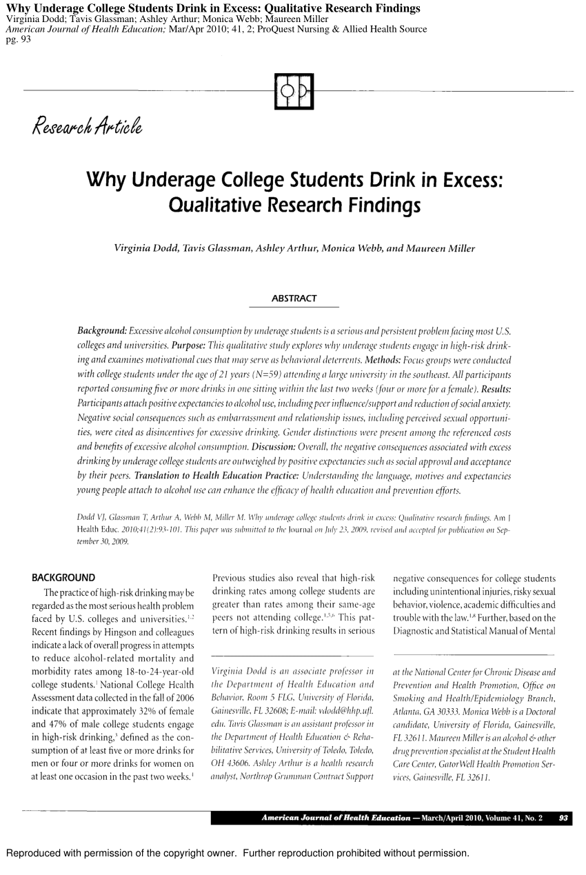 research paper on drinking age