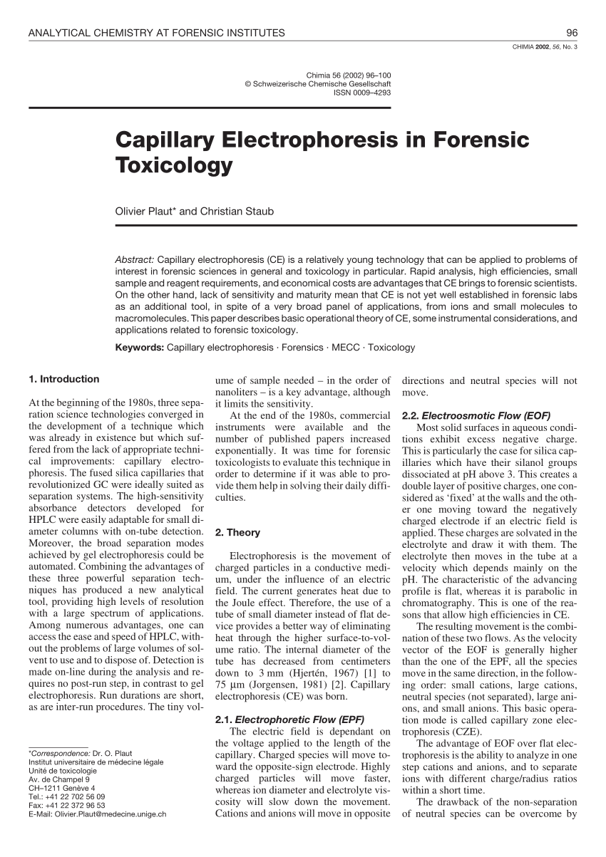 latest research papers on capillary electrophoresis