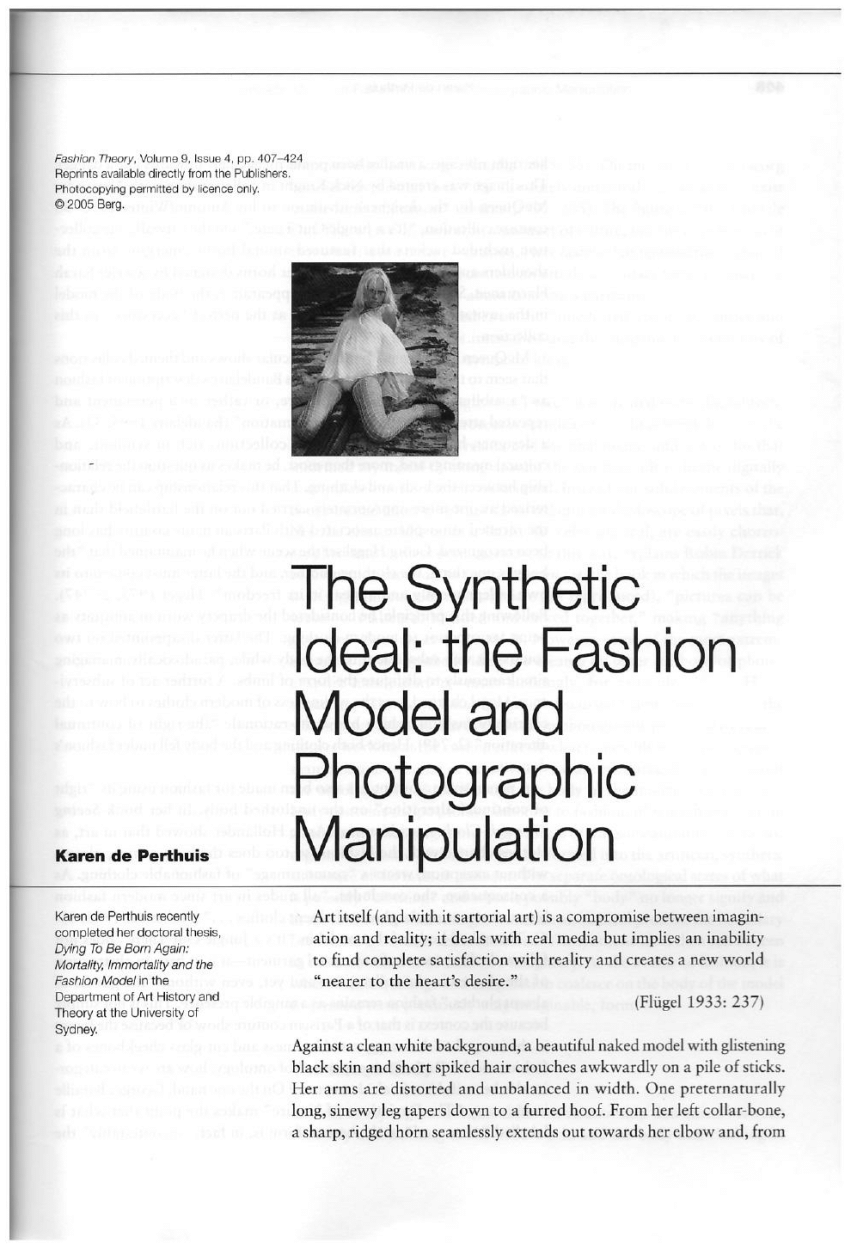 PDF) Karen de Perthuis, 'The Synthetic Ideal: The Fashion Model