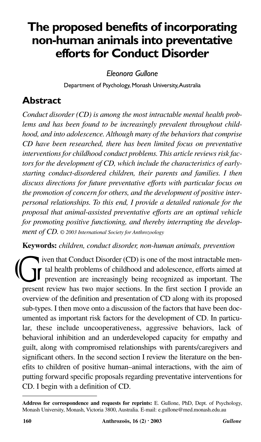 [PDF] The proposed benefits of incorporating non-human animals into