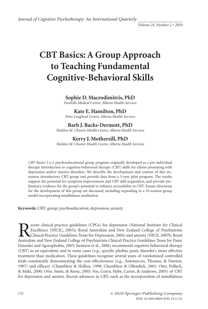 PDF) CBT Basics: A Group Approach to Teaching Fundamental