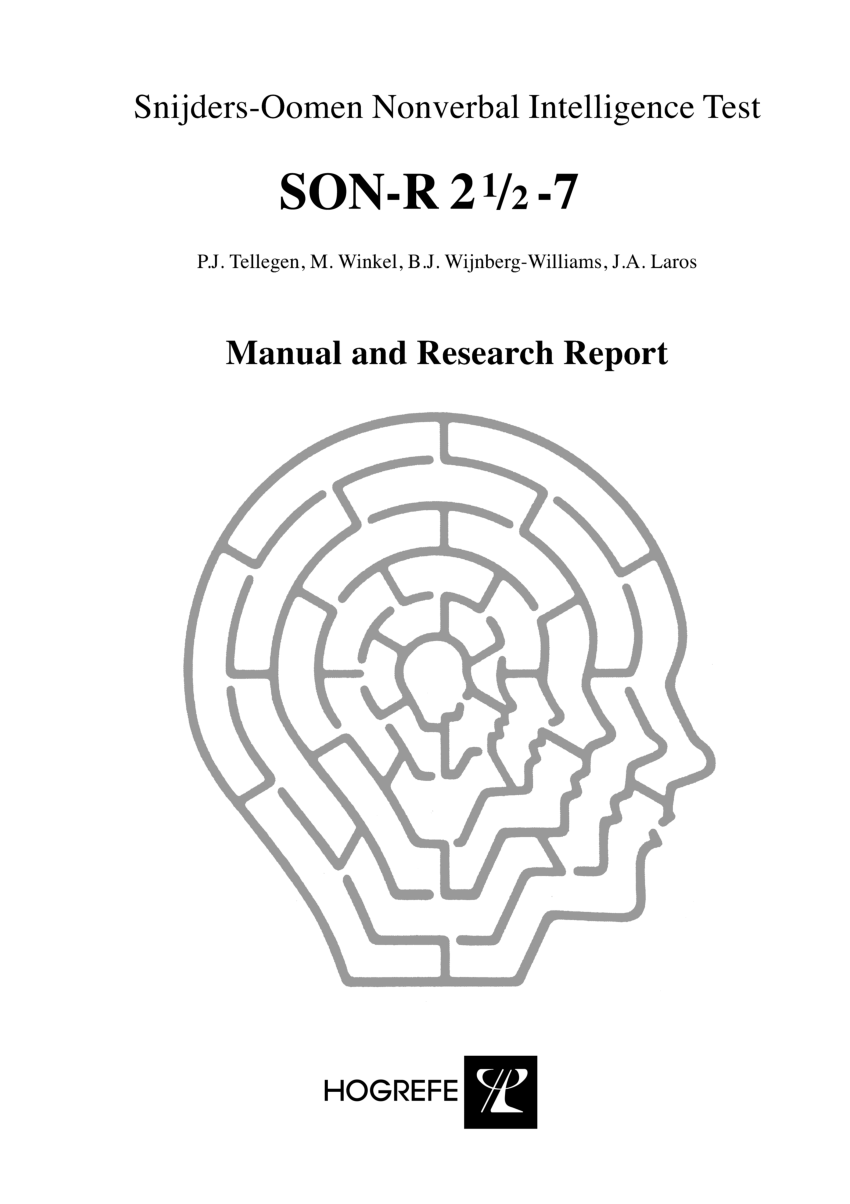 (PDF) Snijders-Oomen Nonverbal Intelligence Test SONR 2,5  