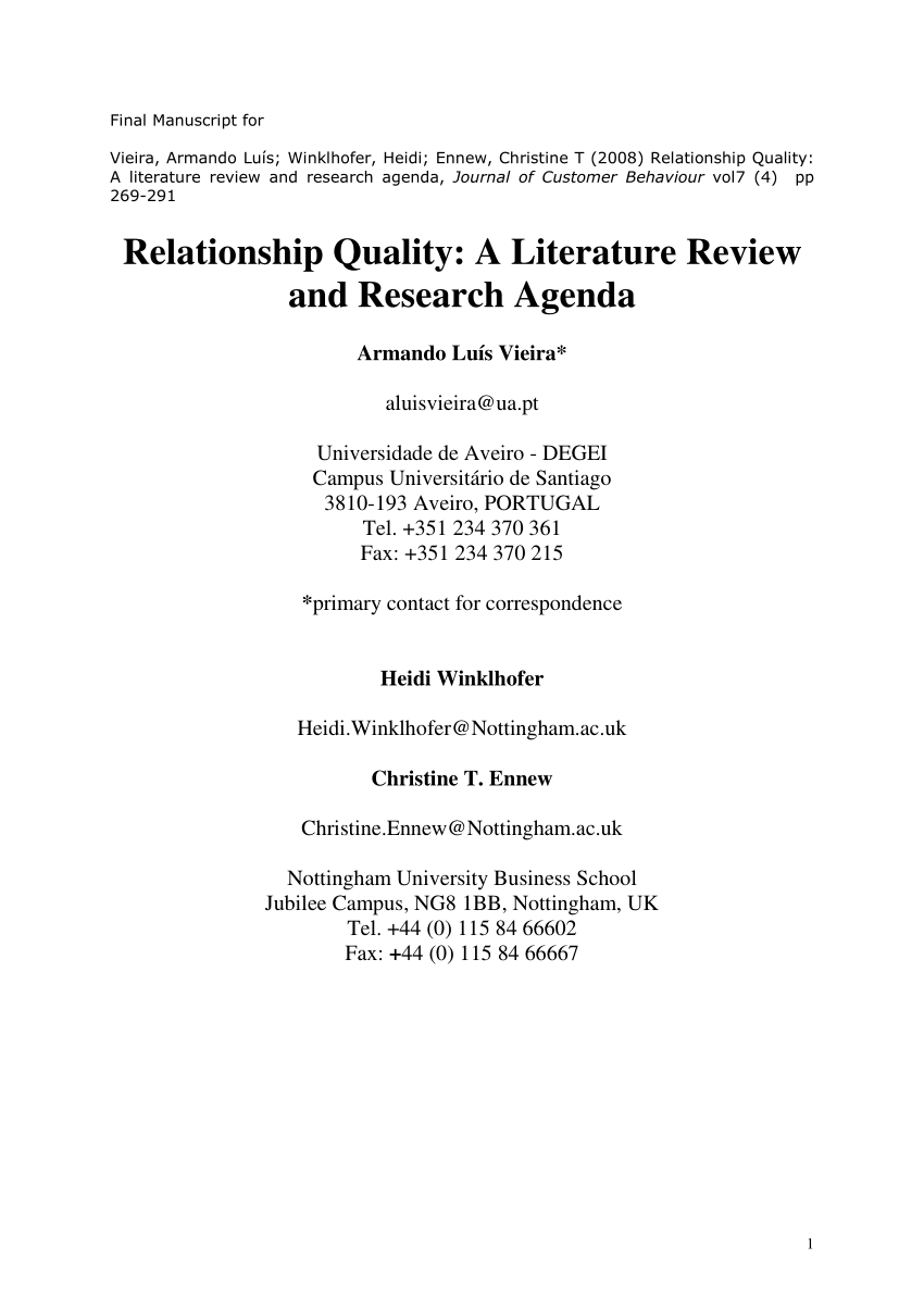 service quality literature review