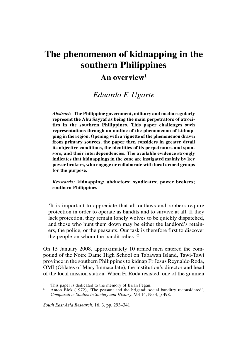 research about kidnapping in the philippines