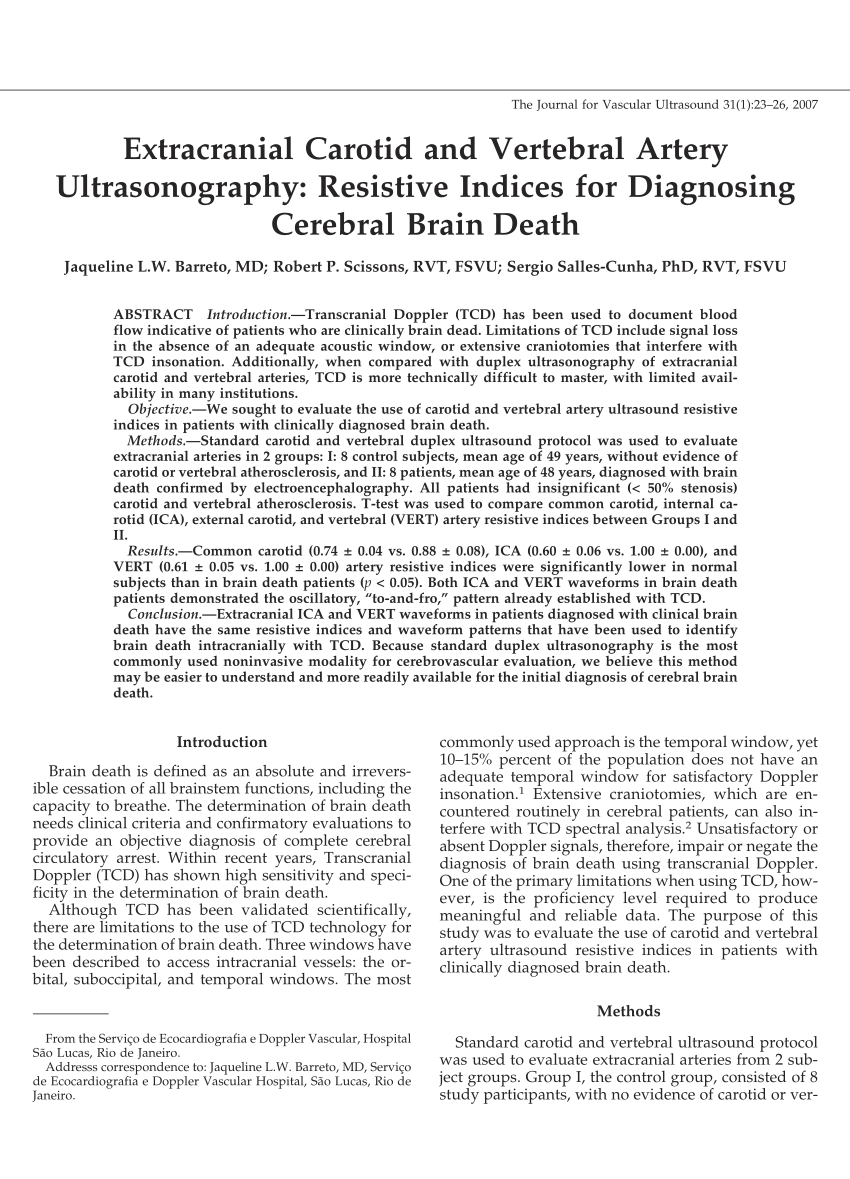 (PDF) Extracranial Carotid and Vertebral Artery Ultrasonography ...