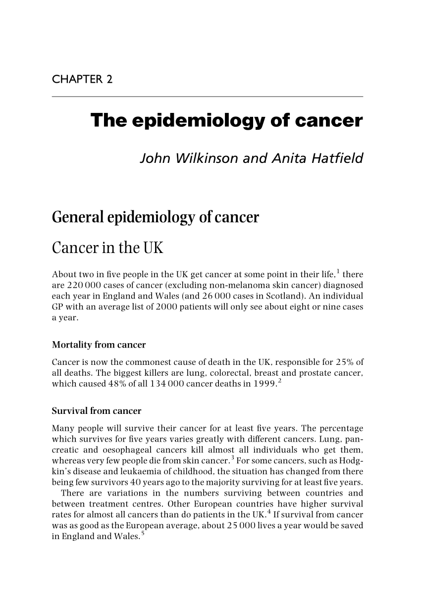 research in cancer epidemiology