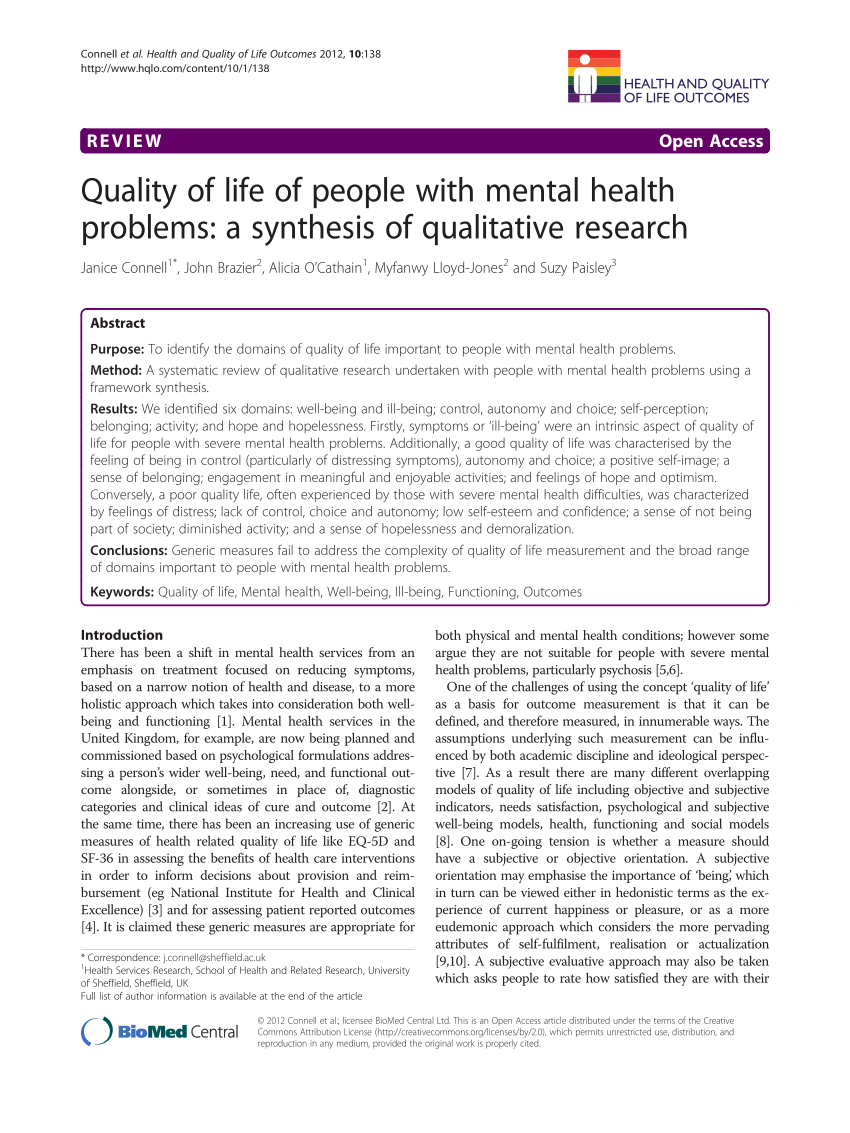 qualitative research title about mental health