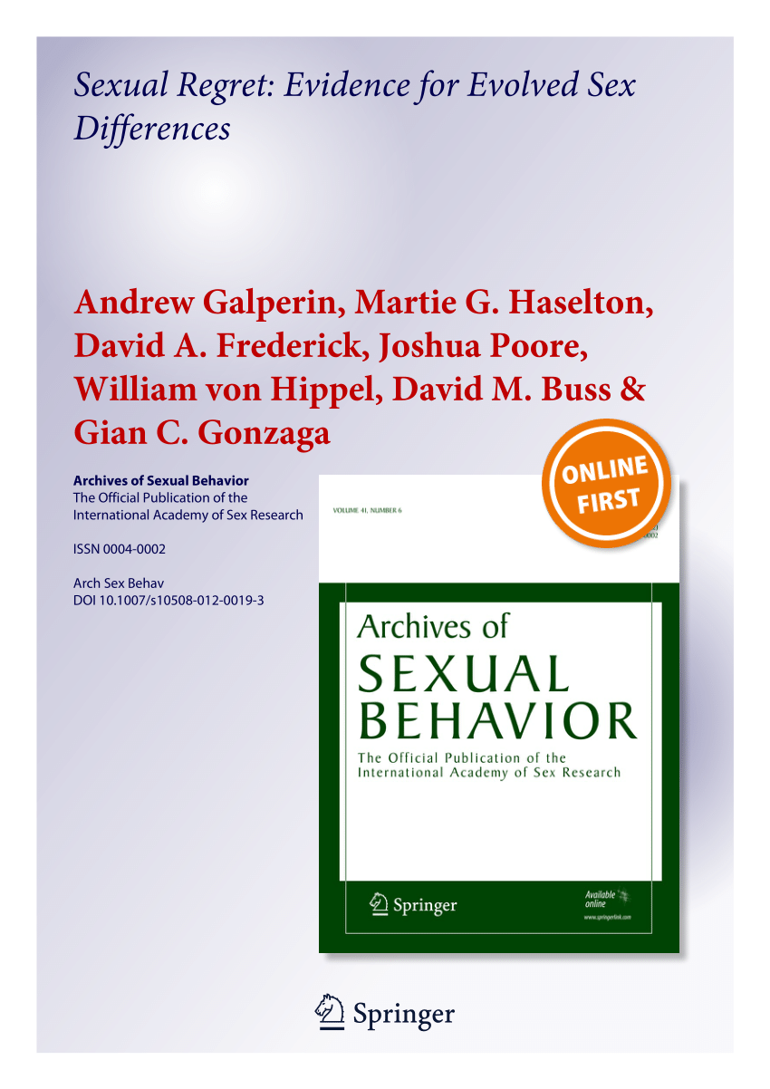 PDF) Sexual Regret: Evidence for Evolved Sex Differences