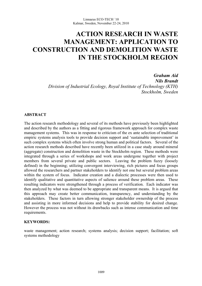 research on construction waste management
