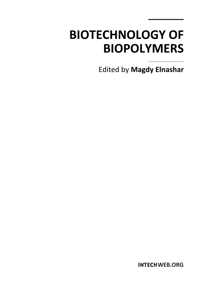 PDF) BIOTECHNOLOGY OF BIOPOLYMERS