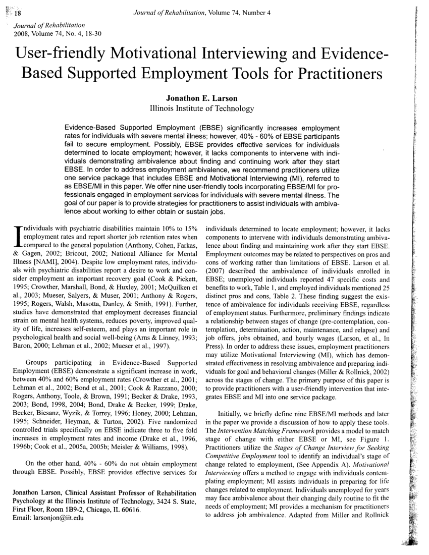research article on motivational interviewing