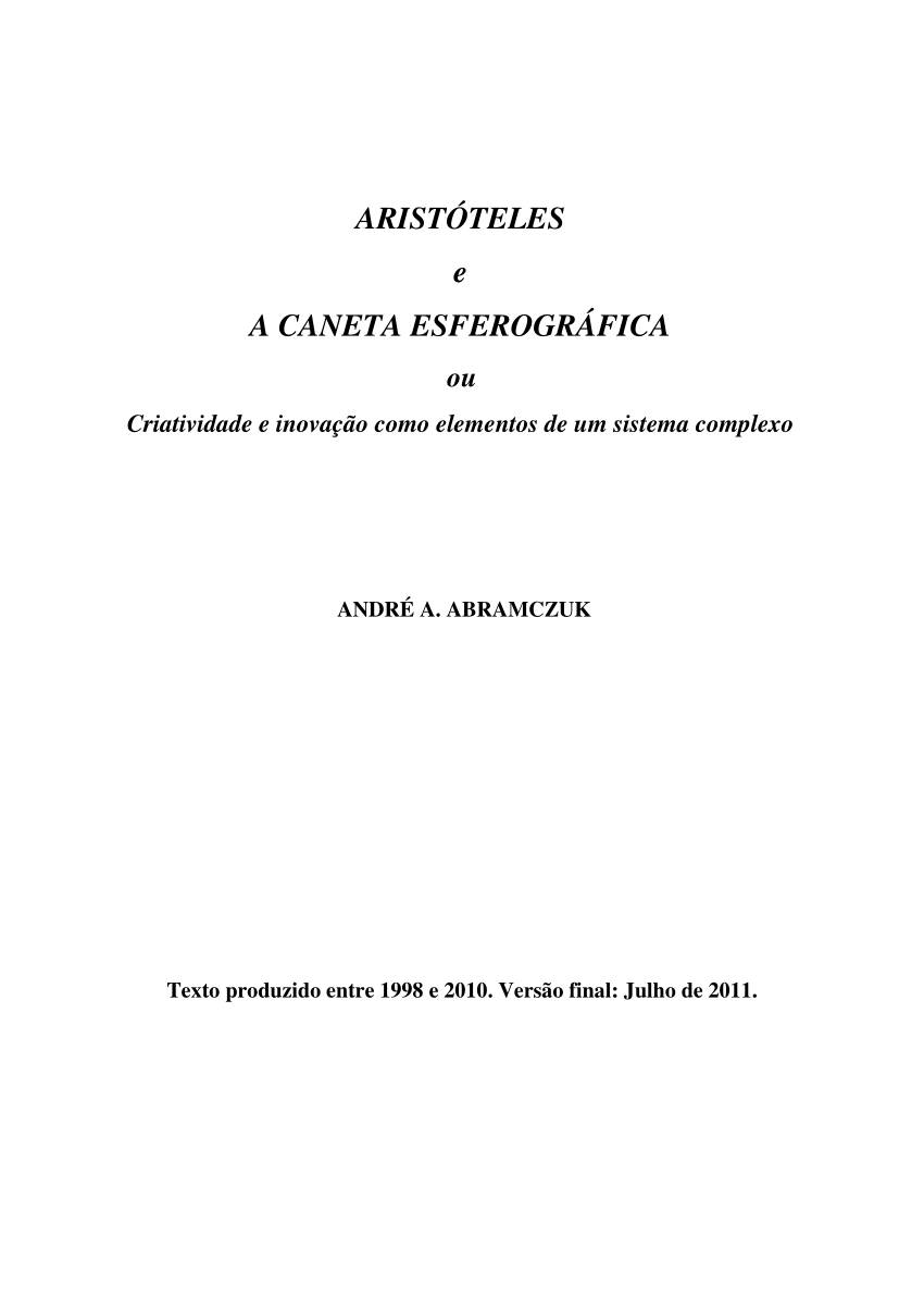 PDF) Aristóteles e a caneta esferográfica