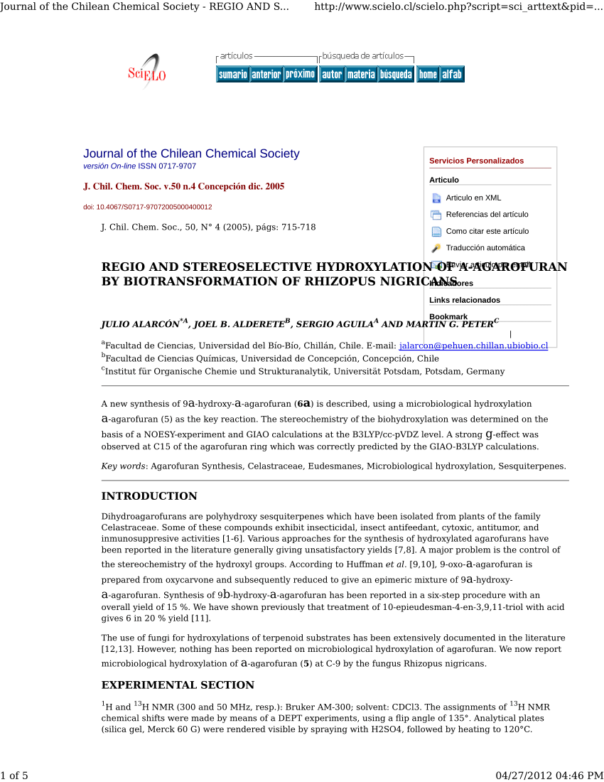 Pdf Regio And Stereoselective Hydroxylation Of garofuran By Biotransformation Of Rhizopus Nigricans