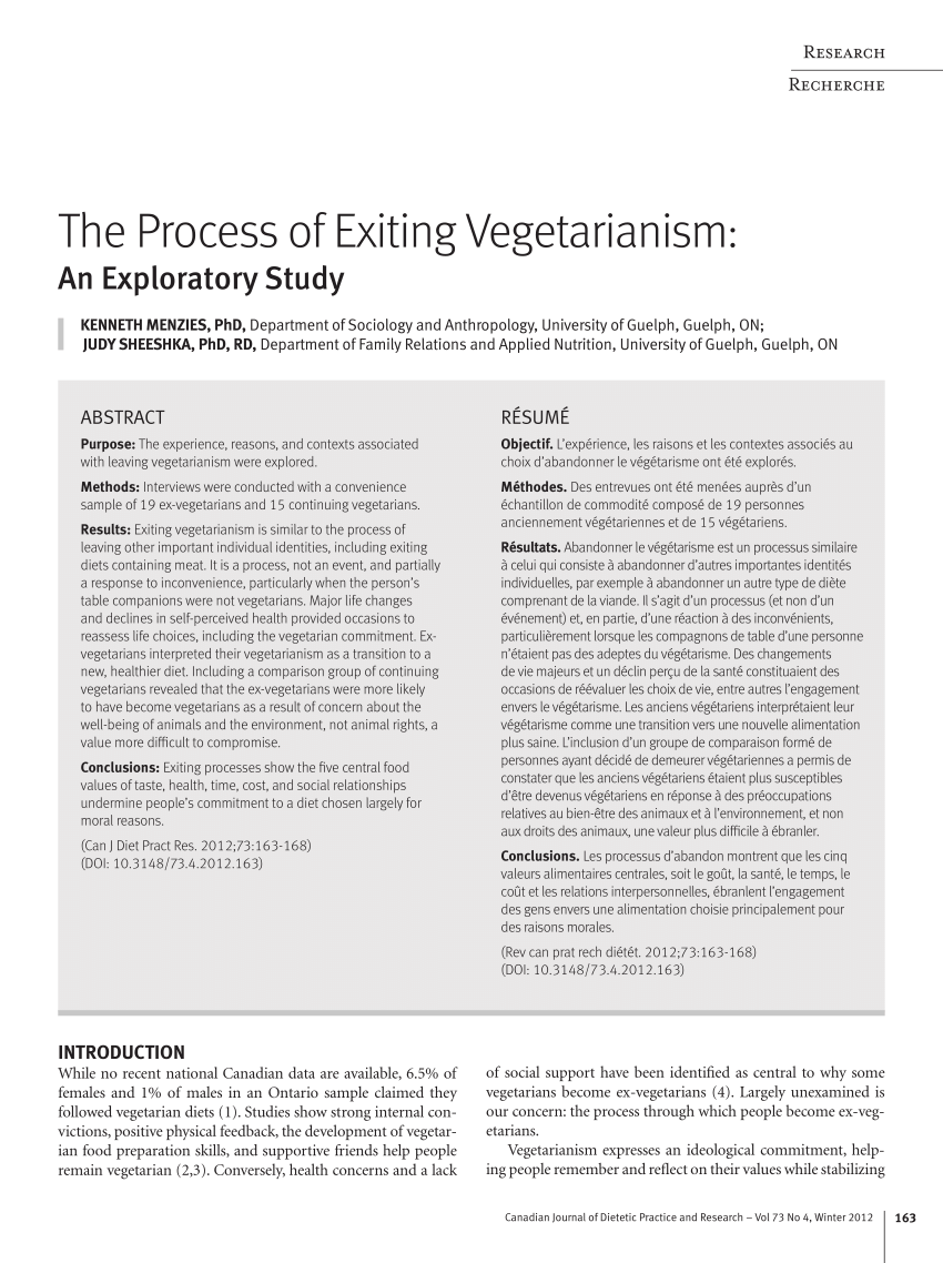 thesis statement of vegetarianism