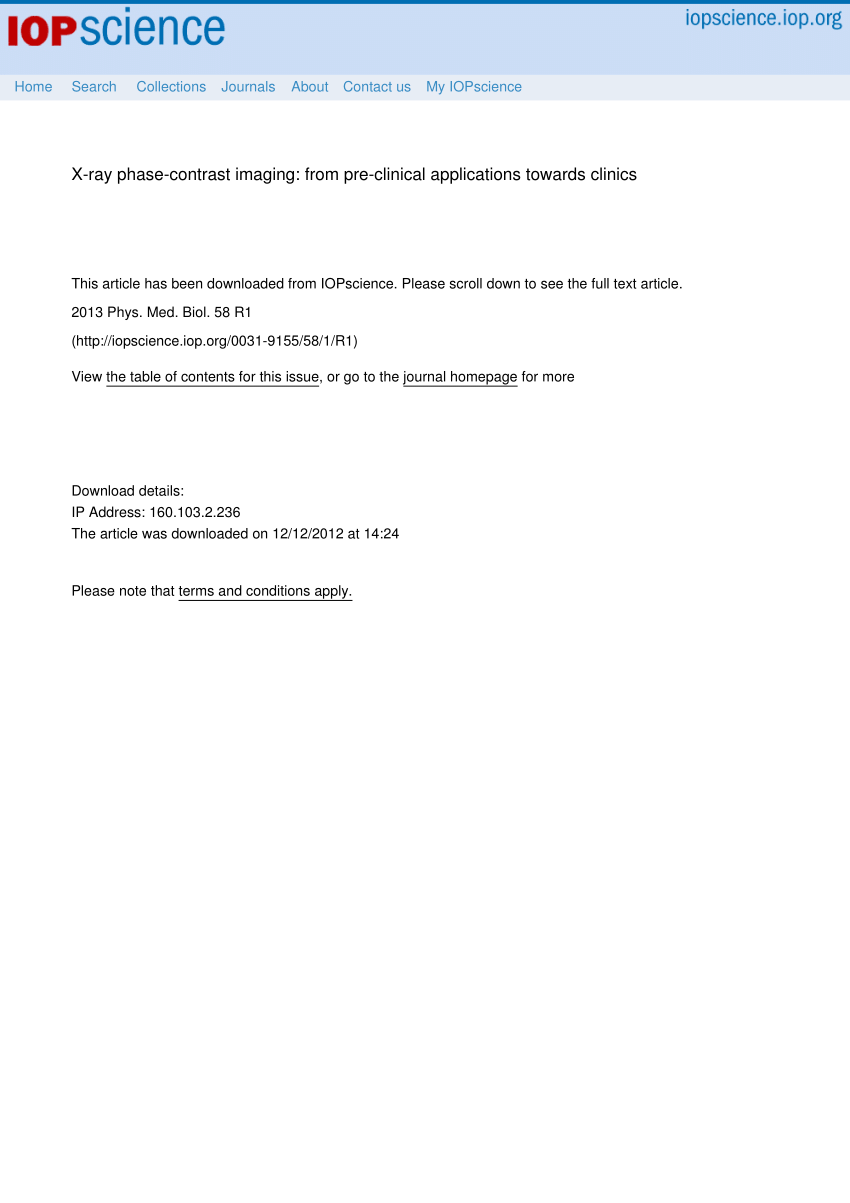 (PDF) X-ray phase-contrast imaging: From pre-clinical applications ...