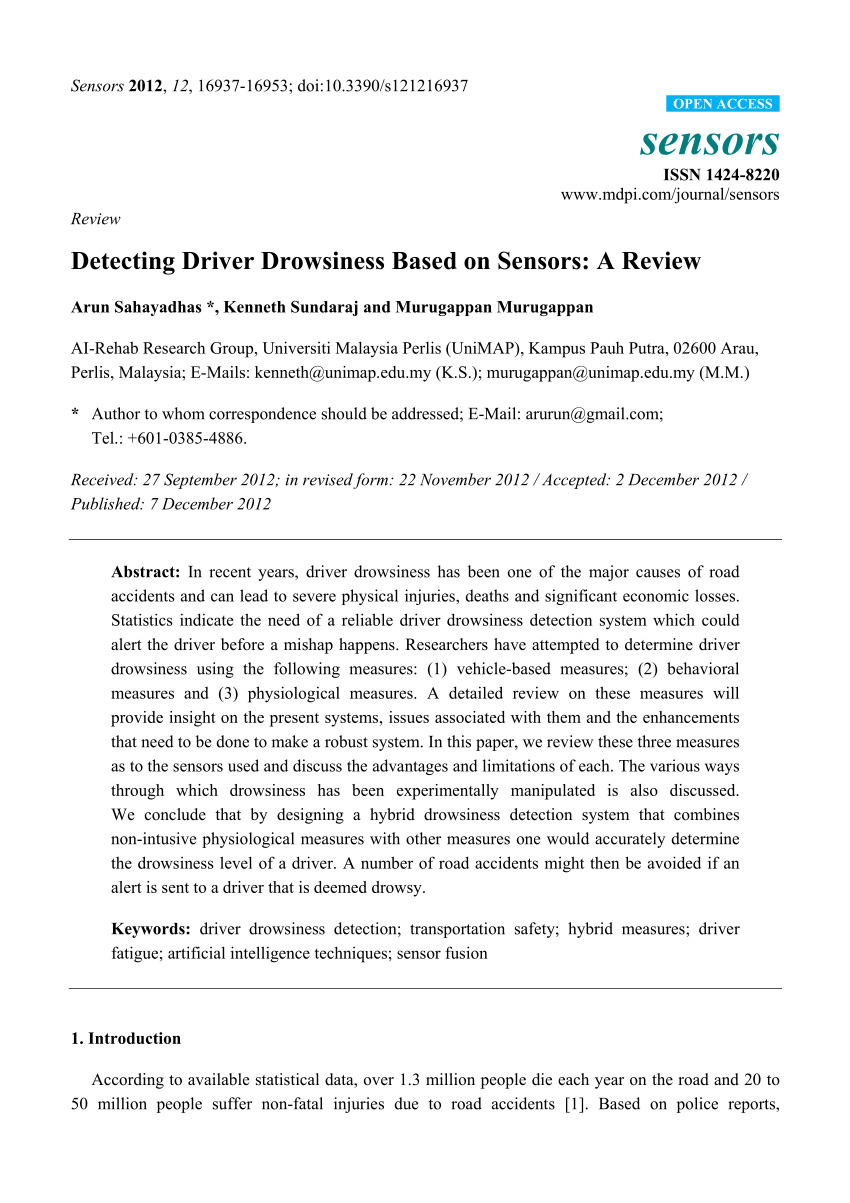 literature review on driver drowsiness detection