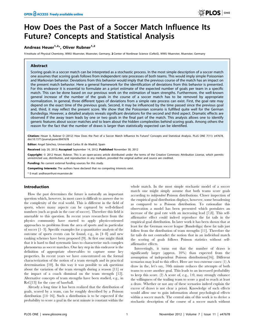 PDF) Prediction and Retrospective Analysis of Soccer Matches in a League