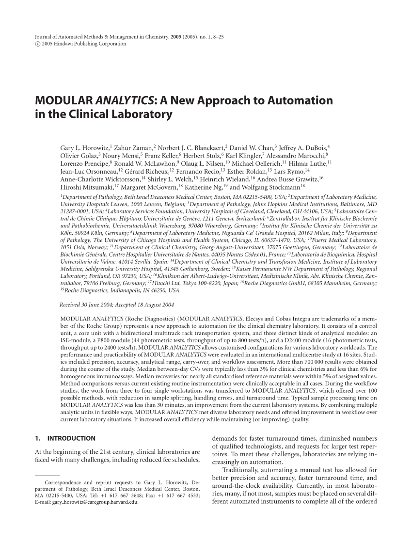 PDF) MODULAR ANALYTICS: A new approach to automation in the ...