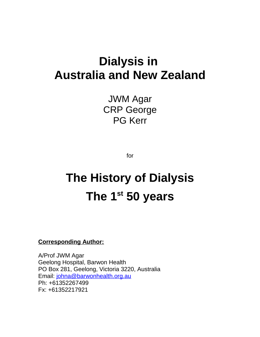 History of Nephrology: The unsung story of early peritoneal dialysis