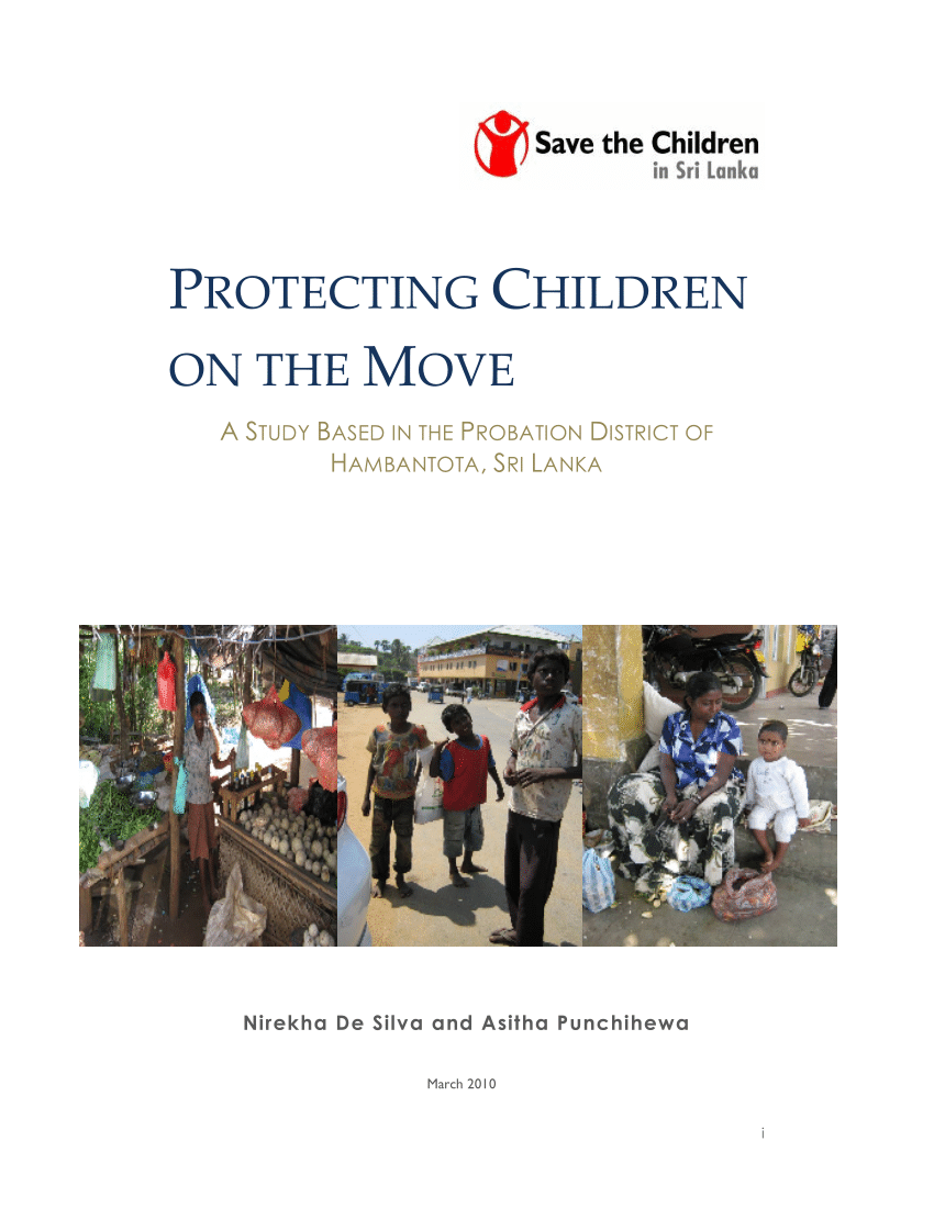 PDF) Protecting Children on the Move A Study Based in the Probation District of Hambantota, Sri Lanka