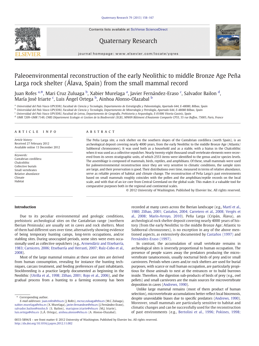 PDF Paleoenvironmental reconstruction of the early Neolithic to