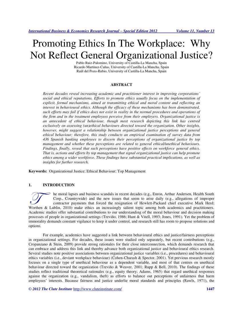 essay about ethics in the workplace