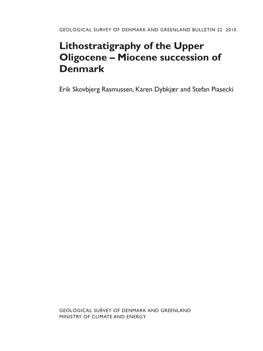 PDF) Lithostratigraphy of the Upper Oligocene - Miocene of Denmark