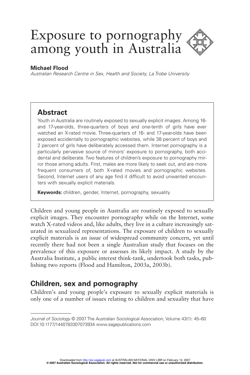 PDF) Exposure to Pornography Among Youth in Australia