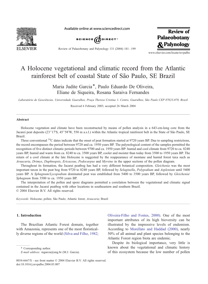 Paleoenvironmental dynamics in central‐eastern Brazil during the last 23  000 years: tropical peatland record in the Cerrado biome - Costa - 2023 -  Journal of Quaternary Science - Wiley Online Library