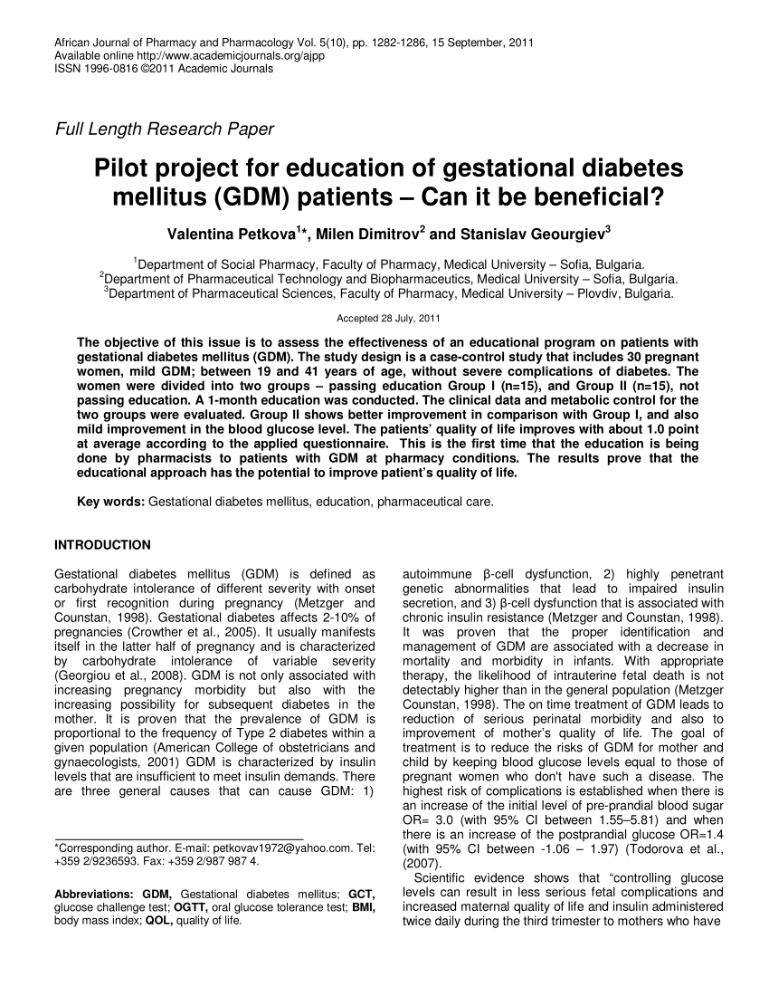 project topics on diabetes mellitus)
