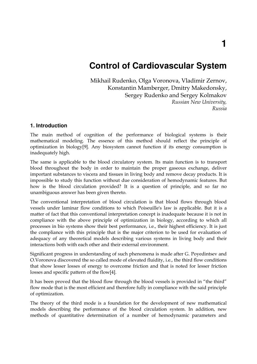 research paper on cardiovascular system