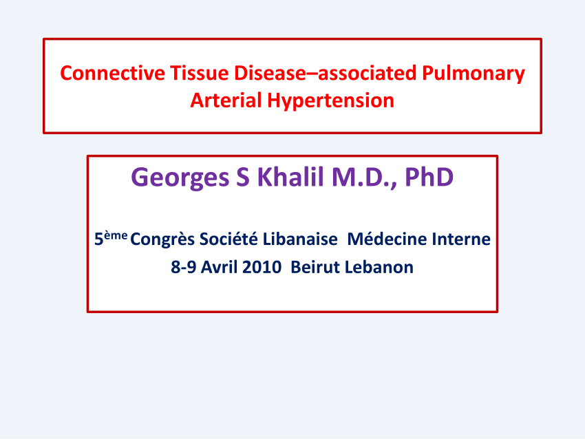 Pdf Connective Tissue Disease Associated Pulmonary Arterial Hypertension