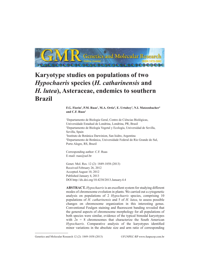 PDF) Comparative karyotype analysis of three Passiflora L. species and  cytogenetic characterization of somatic hybrids