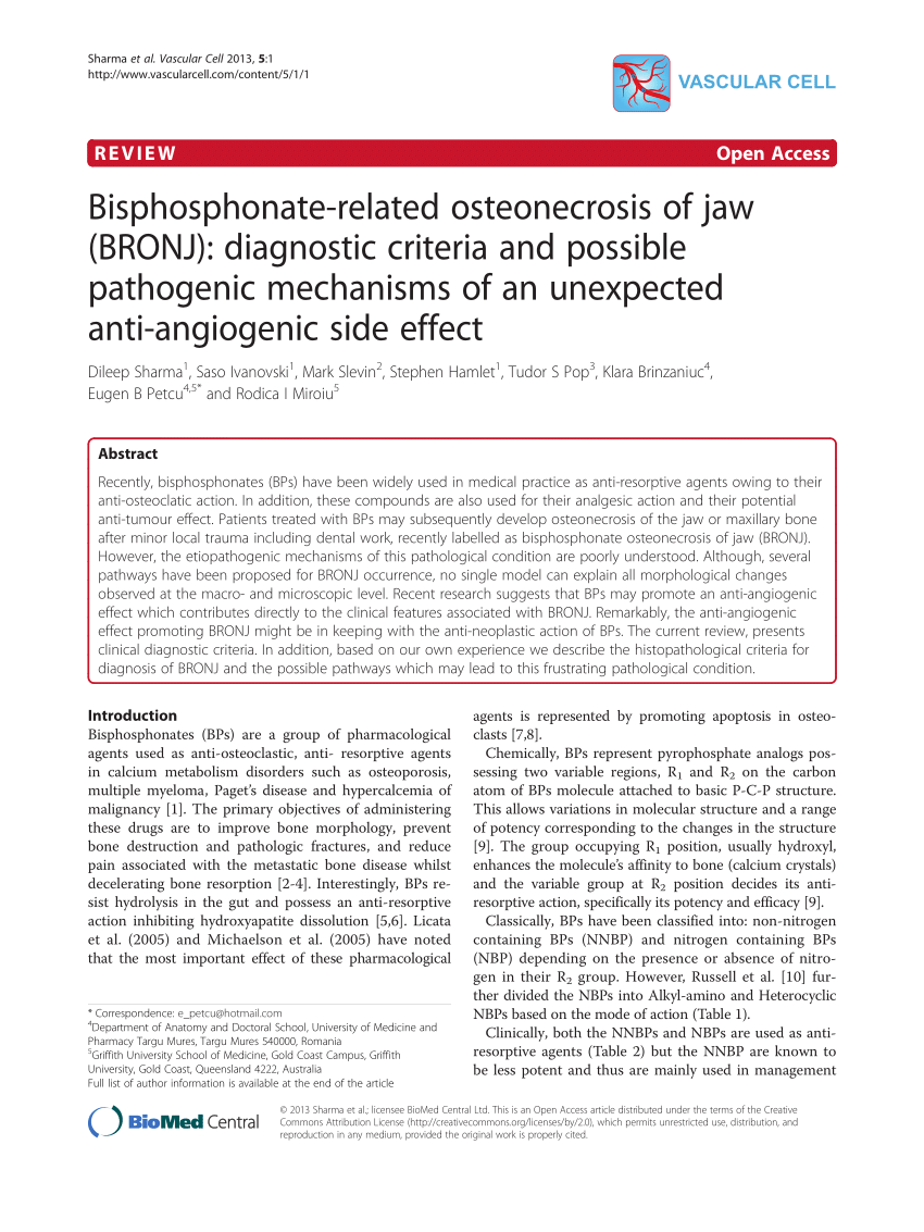 PDF) Bisphosphonate-related osteonecrosis of jaw (BRONJ ...