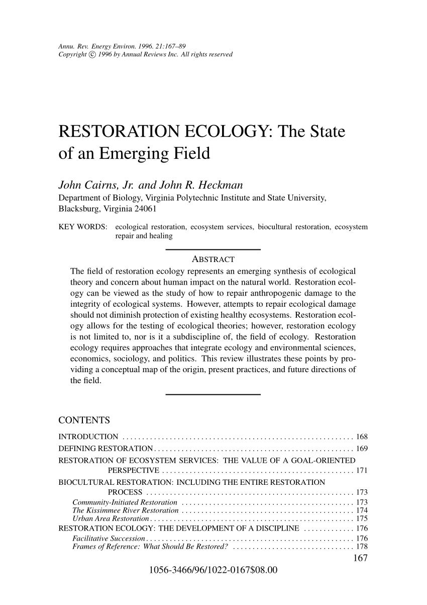 restoration ecology research paper