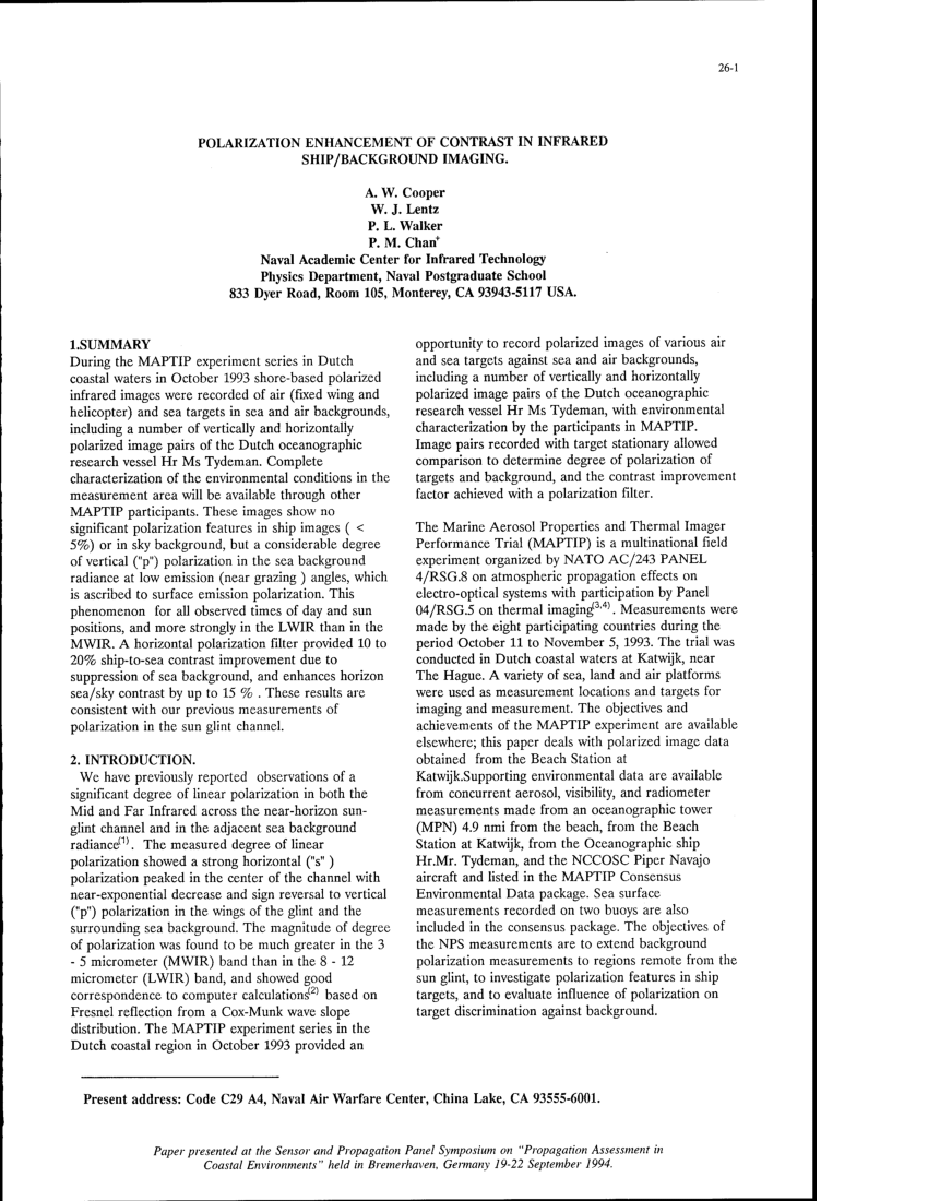 (PDF) Polarization enhancement of contrast in infrared ship/background ...