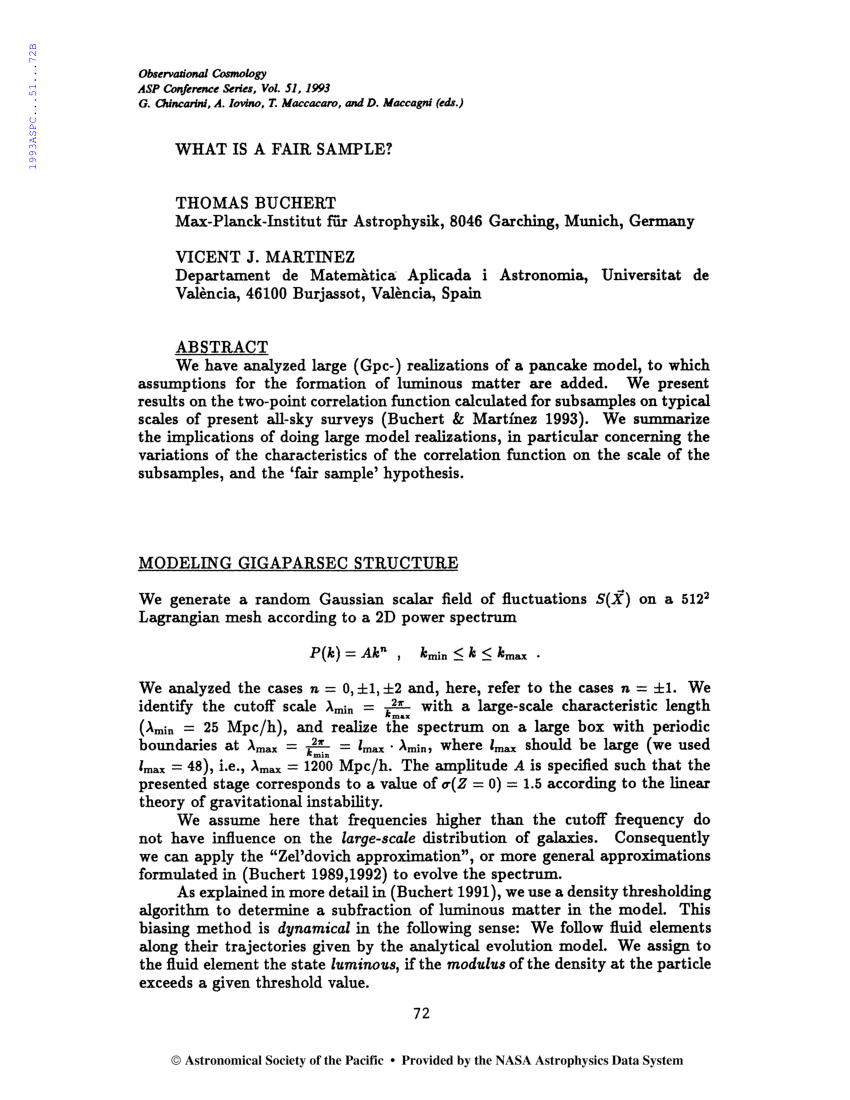 (PDF) What is a Fair Sample?