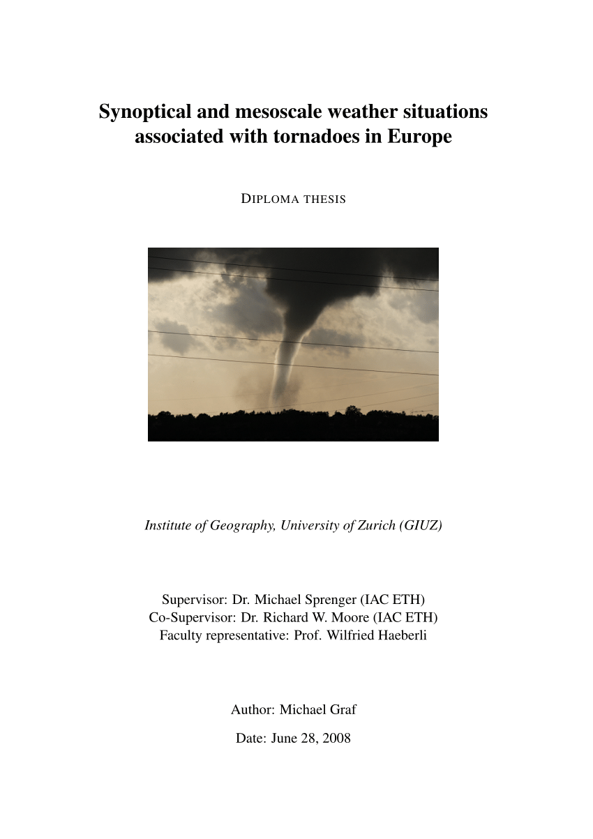 Pdf Synoptic And Mesoscale Weather Situations Associated With Tornadoes In Europe