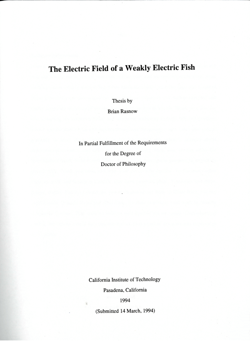 Figure 1 from Simulation and Measurement of the Electric Fields Generated  by Weakly Electric Fish